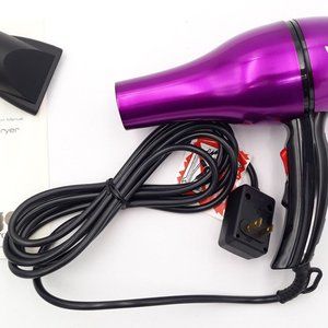 Wigo Europe Metal Blow Dryer WG5102PL Purple Salon Quality 2 Speed 6 Heats 1400w